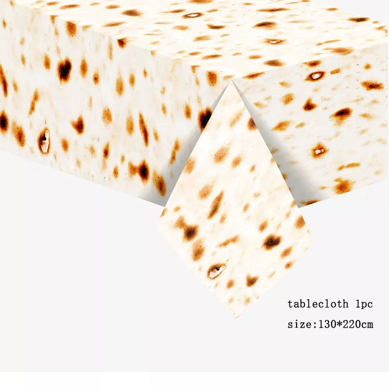 Große Einwegtischdecke aus Kunststoff für Pessachfest „ Matzen“, Wachstuch 130x220 Zm