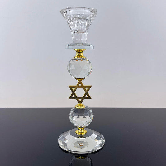 2 Metallkerzenhalter mit Davidstern