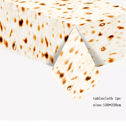 Große Einwegtischdecke aus Kunststoff für Pessachfest „ Matzen“, Wachstuch 130x220 Zm