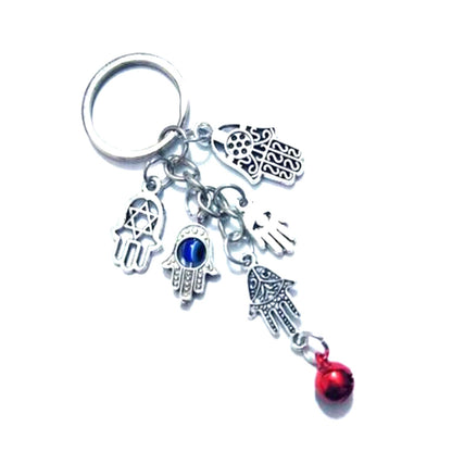 Kabbala-Glücksbringer-Schlüsselanhänger Hamsa. Nach alte Kabbala Tradition hergestellt