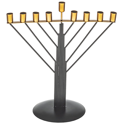 SCHWARZES METALL „STRING“ HANUKIAH 26 CM – CHABBAD