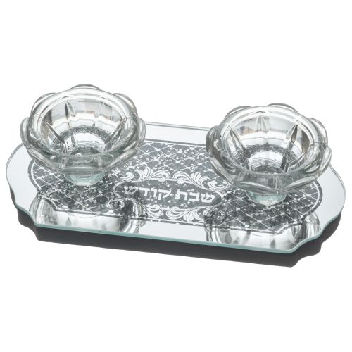 Glas-Kerzenhalter mit Steinen