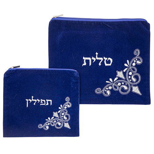 Samt-Talit-Tefilin-Set 36×29 mit Stickerei
