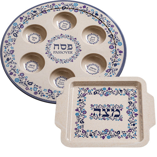 Bambo Pessach- und Matzah-Teller - Blumen