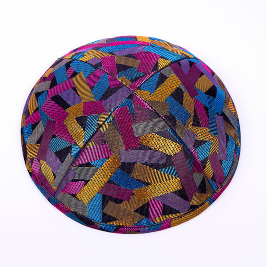 Eine edle Kippa, mit buntem Muster “Freilach” für Erwachsene, ⌀ 15cm.