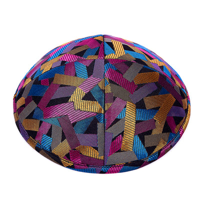 Eine edle Kippa, mit buntem Muster “Freilach” für Erwachsene, ⌀ 15cm.