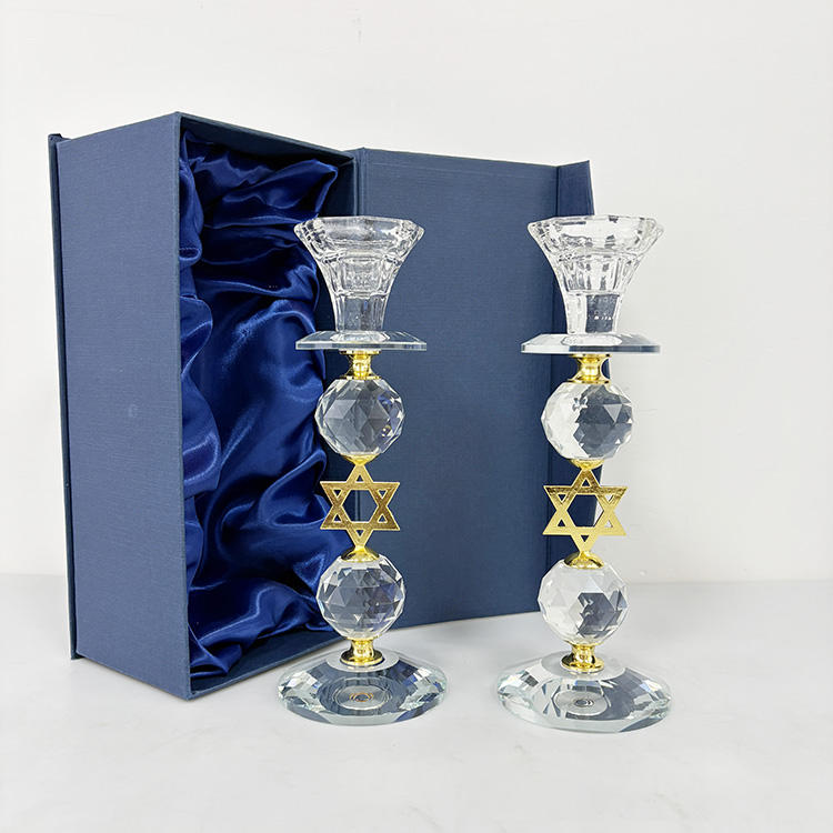 2 Metallkerzenhalter mit Davidstern