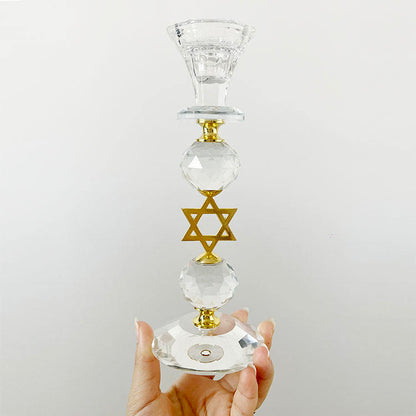 2 Metallkerzenhalter mit Davidstern