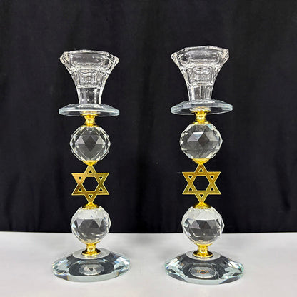 2 Metallkerzenhalter mit Davidstern