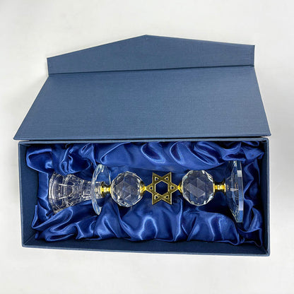 2 Metallkerzenhalter mit Davidstern