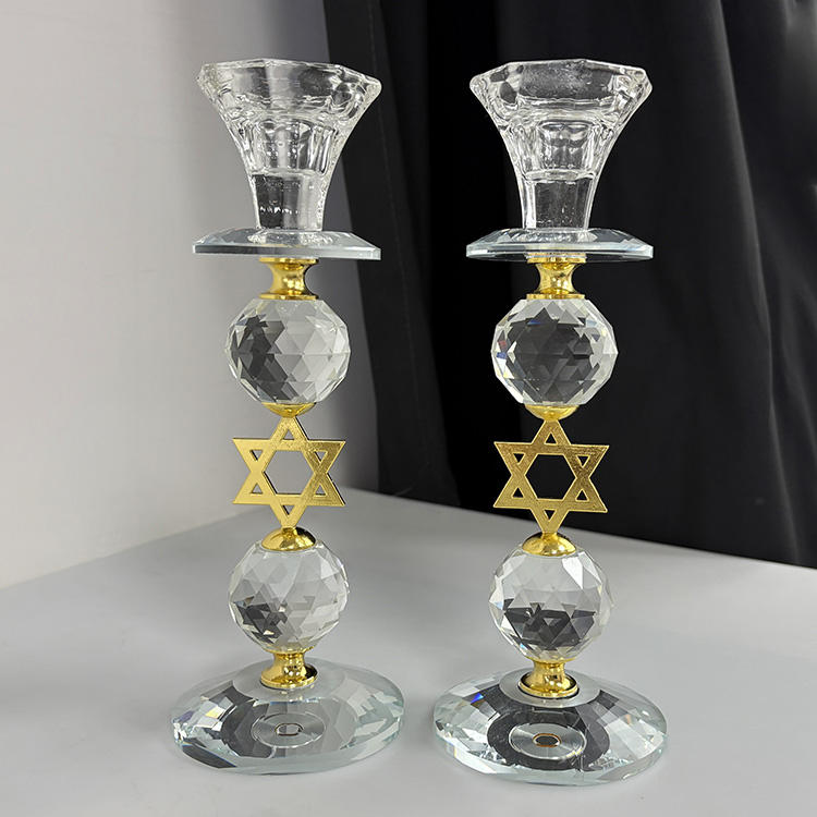 2 Metallkerzenhalter mit Davidstern