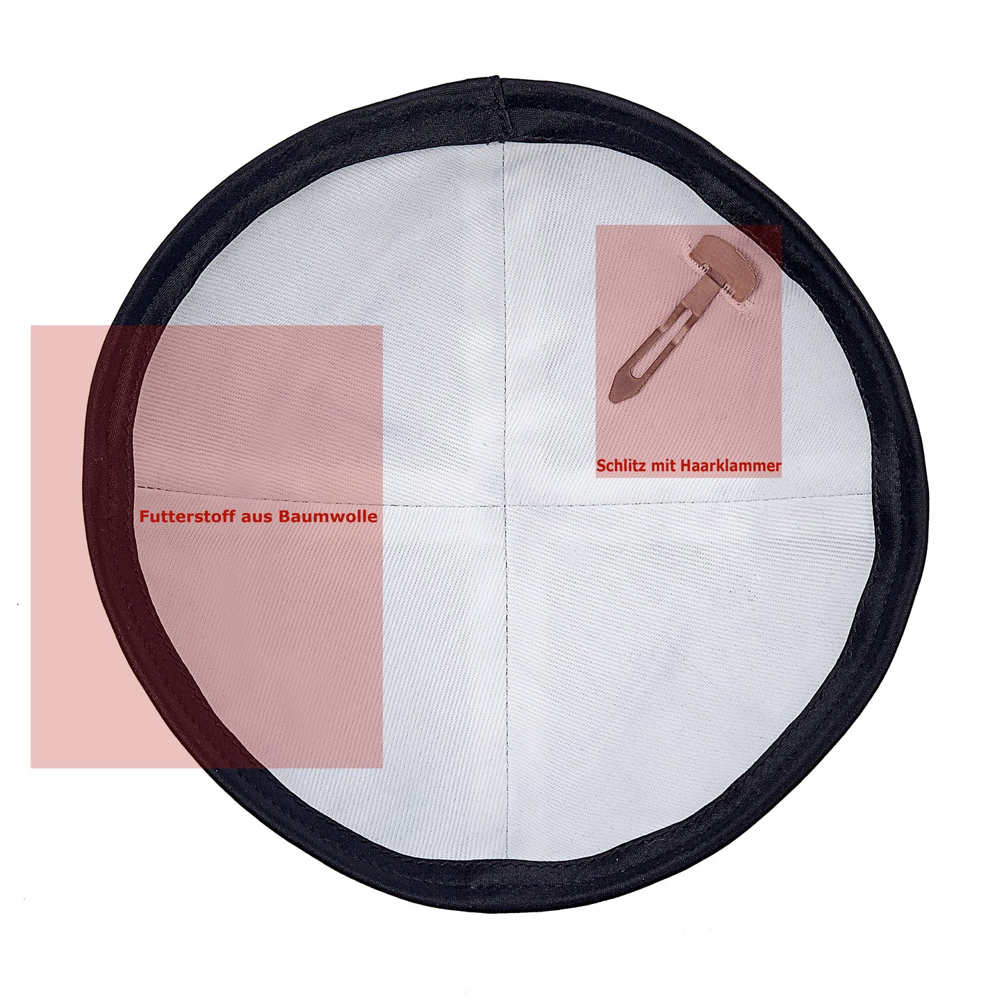 Eine edle Kippa, aus Samt “Orthodox” für Erwachsene, ⌀ 15cm.