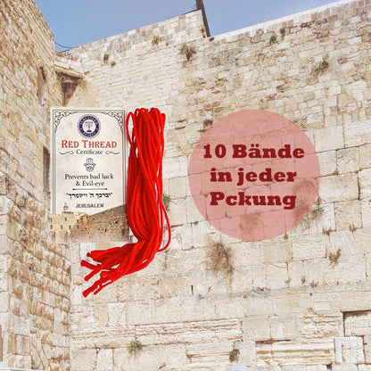 Die Originale Kabbala rote Schnur aus Israel. 10 Armbänder. Mit Gebetsanleitung