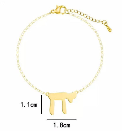 Armband "Haj" הי aus Edelstahl - Glücksbringer aus der Kabbala Lehre