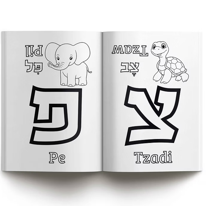 Alefbet Ausmalbuch | Tiere (Deutsch)