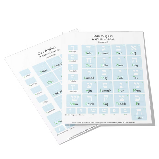 Das Alefbet | Block- & Handschrift | 600 Aufkleber